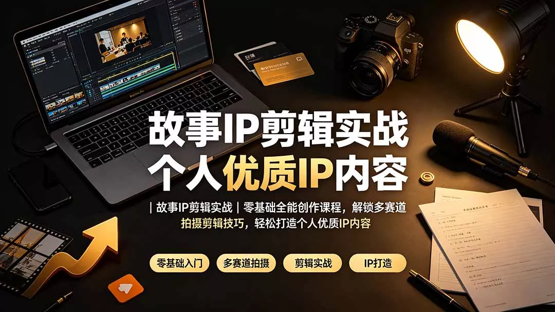 故事IP剪辑实战｜零基础全能创作课程，解锁多赛道拍摄剪辑技巧，轻松打造个人优质IP内容-179创客网