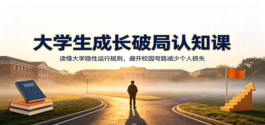 大学生成长破局认知课：读懂大学隐性运行规则，避开校园弯路减少个人损失-179创客网