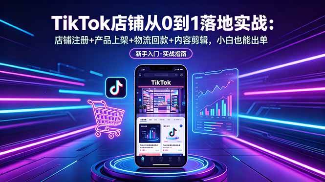 （18862期）TikTok店铺从0到1落地实战：店铺注册+产品上架+物流回款+内容剪辑，小白也能出单-179创客网