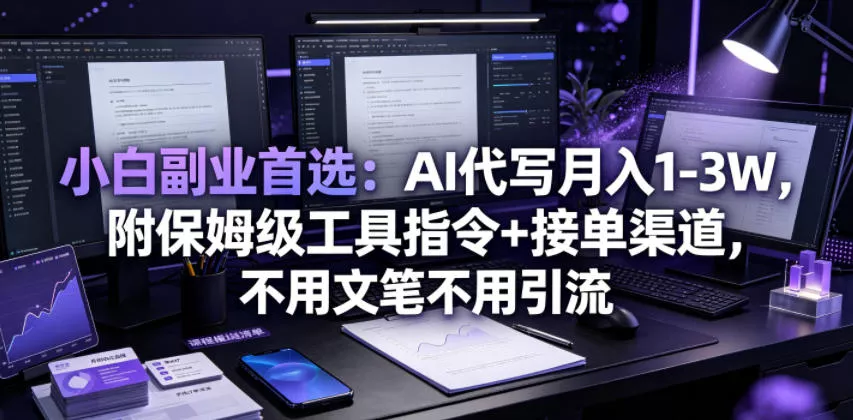 小白副业首选：AI代写月入1-3W，附保姆级工具指令+接单渠道，不用文笔不用引流【揭秘】-179创客网