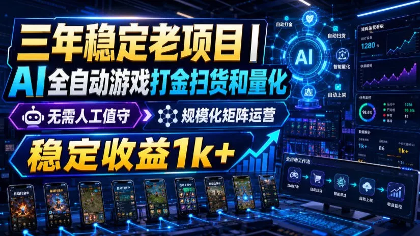 稳定三年的海外游戏全自动搬砖玩法，日入千元，无脑操作！-179创客网