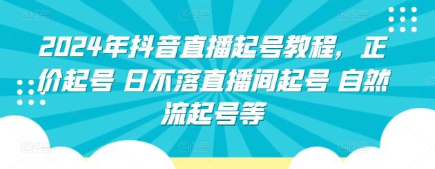 2024年抖音直播起号教程，正价起号 日不落直播间起号 自然流起号等-179创客网