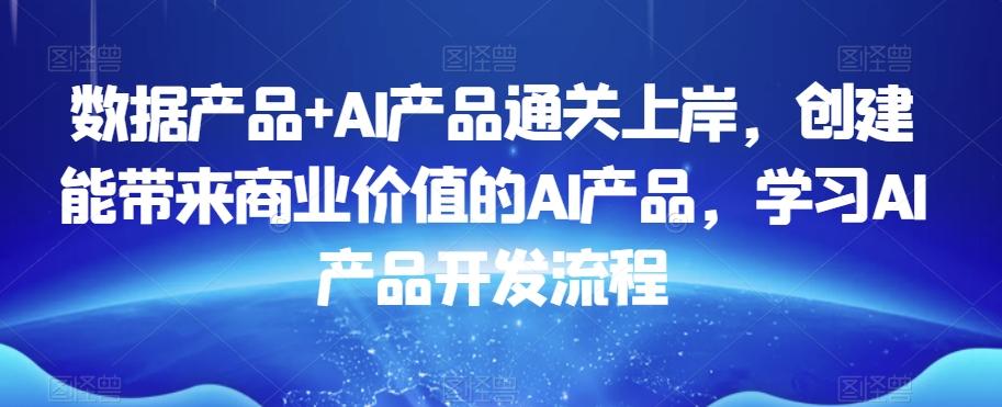 数据产品+AI产品通关上岸，创建能带来商业价值的AI产品，学习AI产品开发流程-网创资源