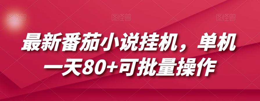 最新番茄小说挂机，单机一天80+可批量操作【揭秘】-179创客网